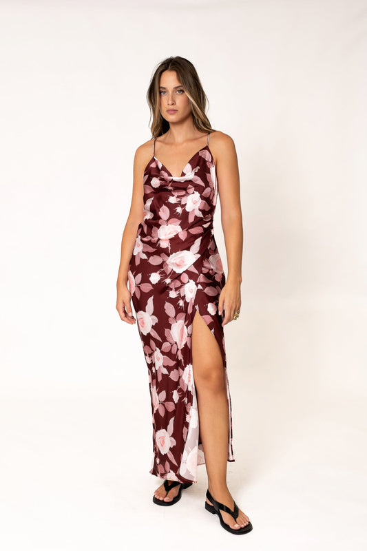 VESTIDO SATINADO ESTAMPADO