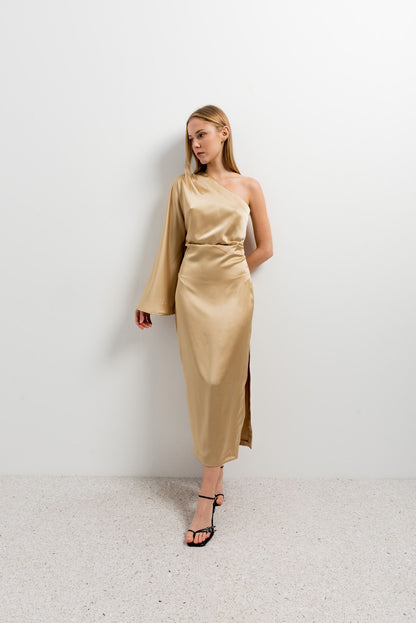 VESTIDO MIDI ASIMETRICO