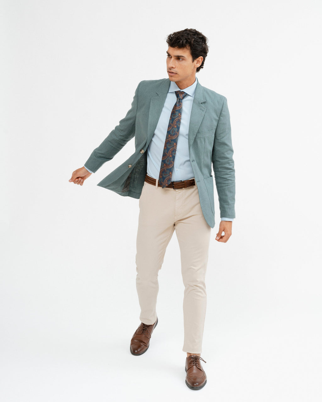 BLAZER CASUAL ESPIGAS VERDE LINO
