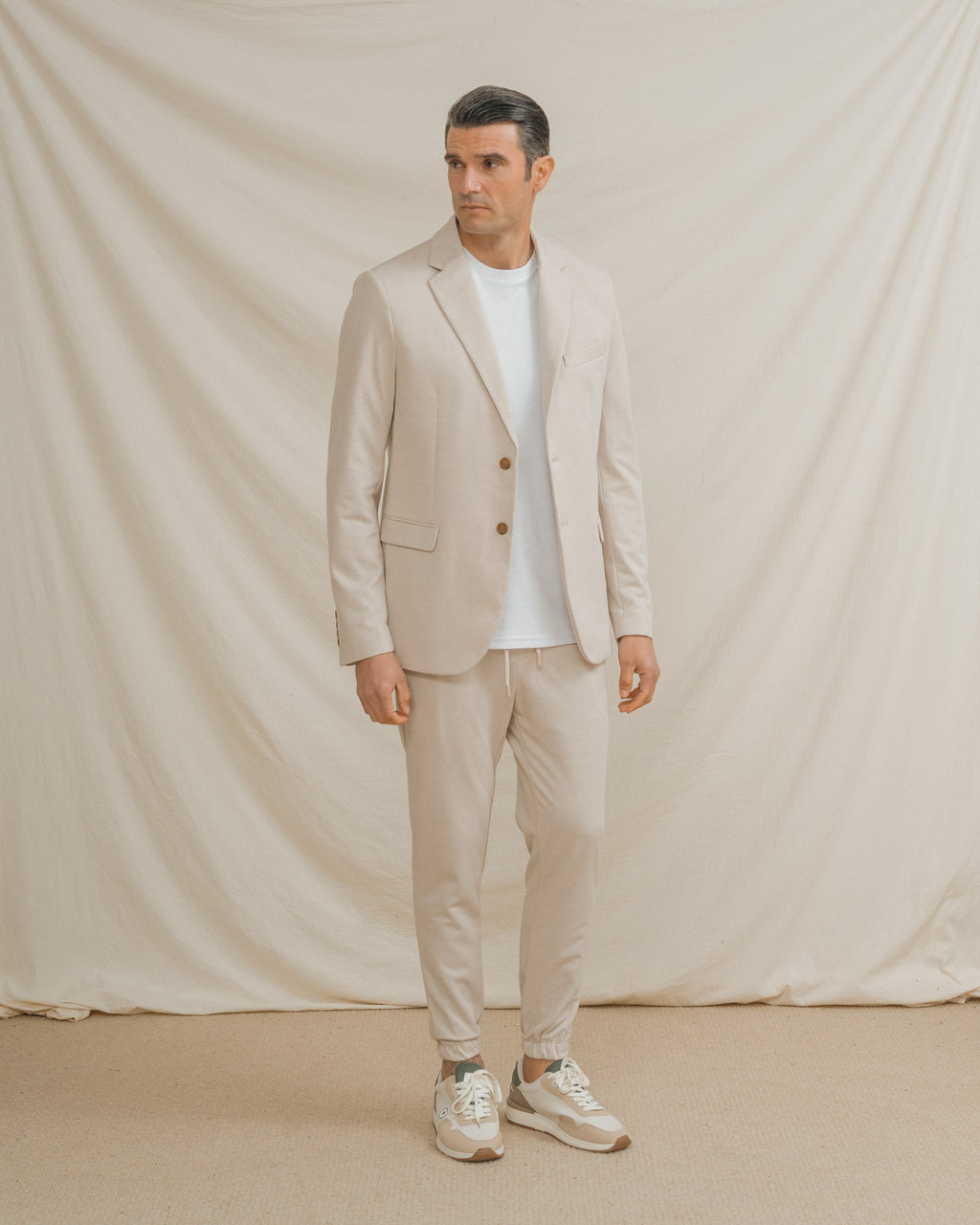 PANTALÓN TRAJE JOGGER CASUAL BEIGE