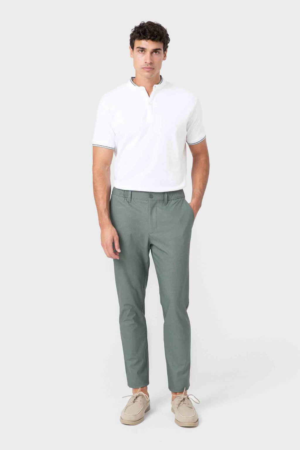 PANTALÓN CASUAL GOMA VESTIR VERDE