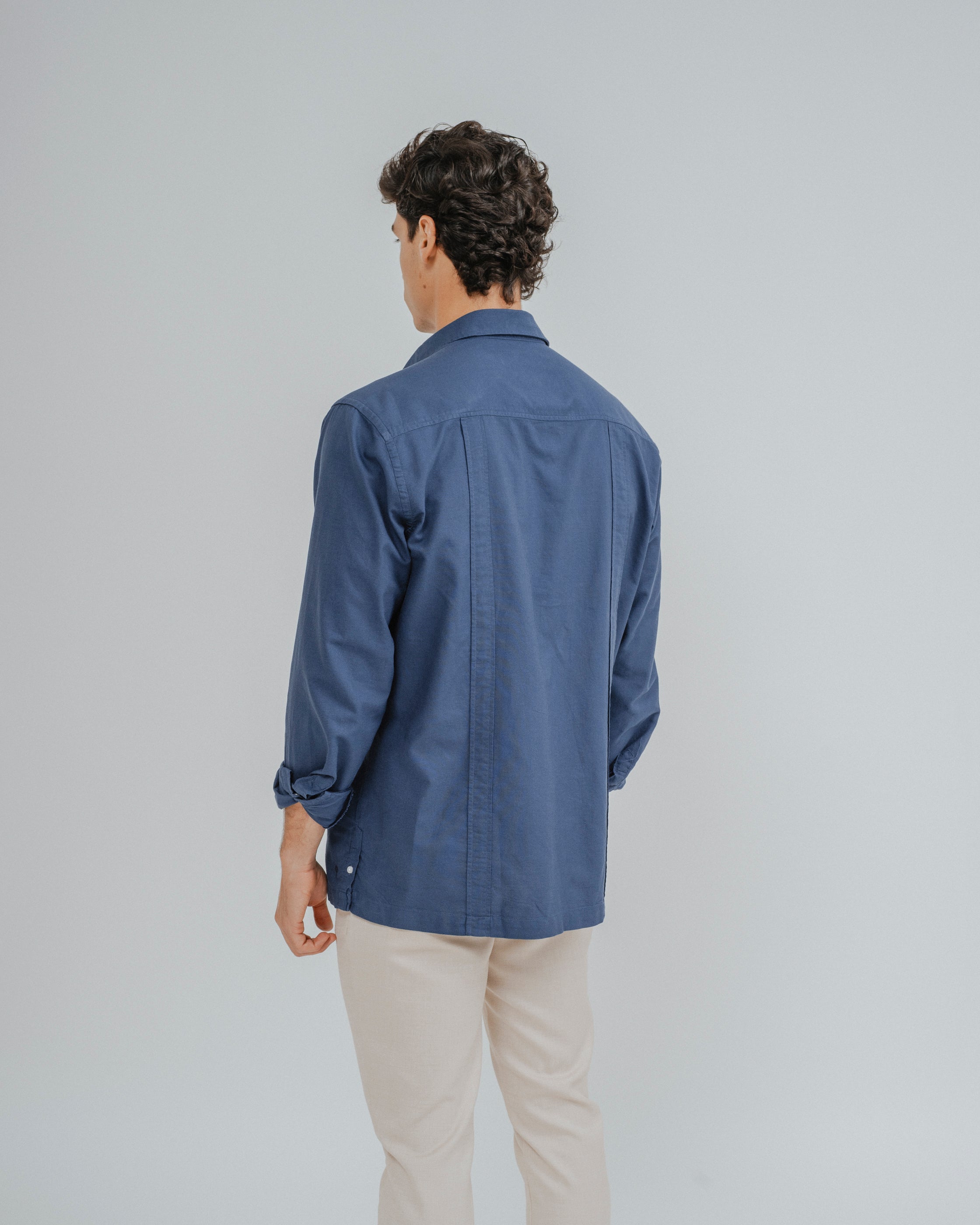 CAMISA CUBANA AZUL