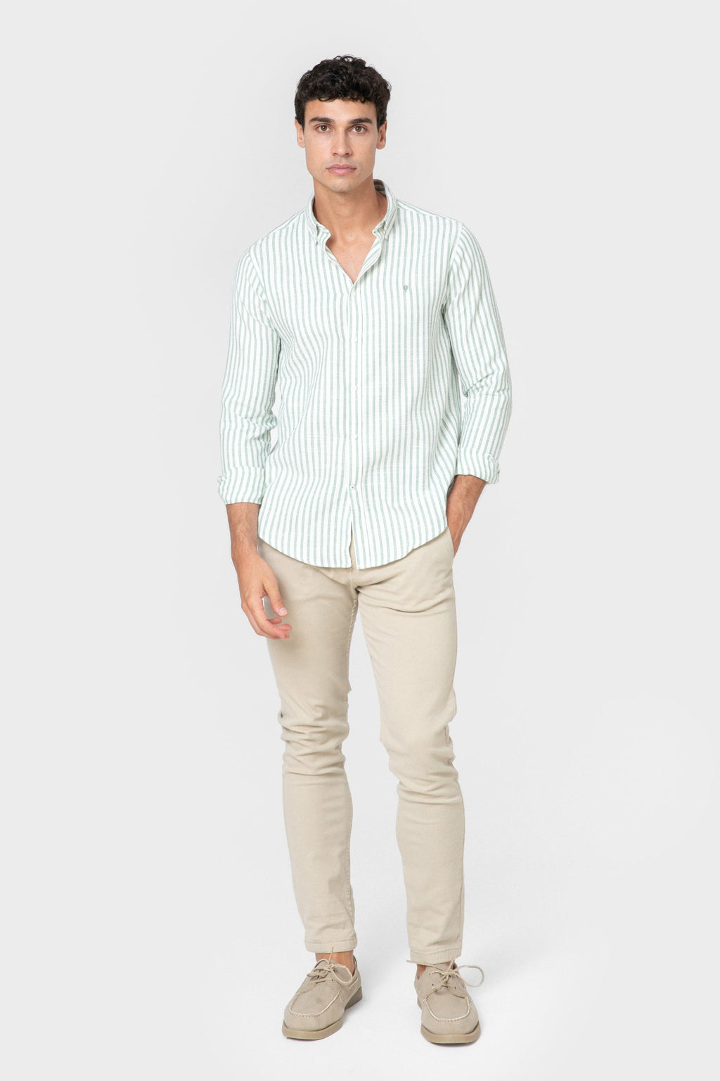 CAMISA ESTRUCTURA RAYA VERDE