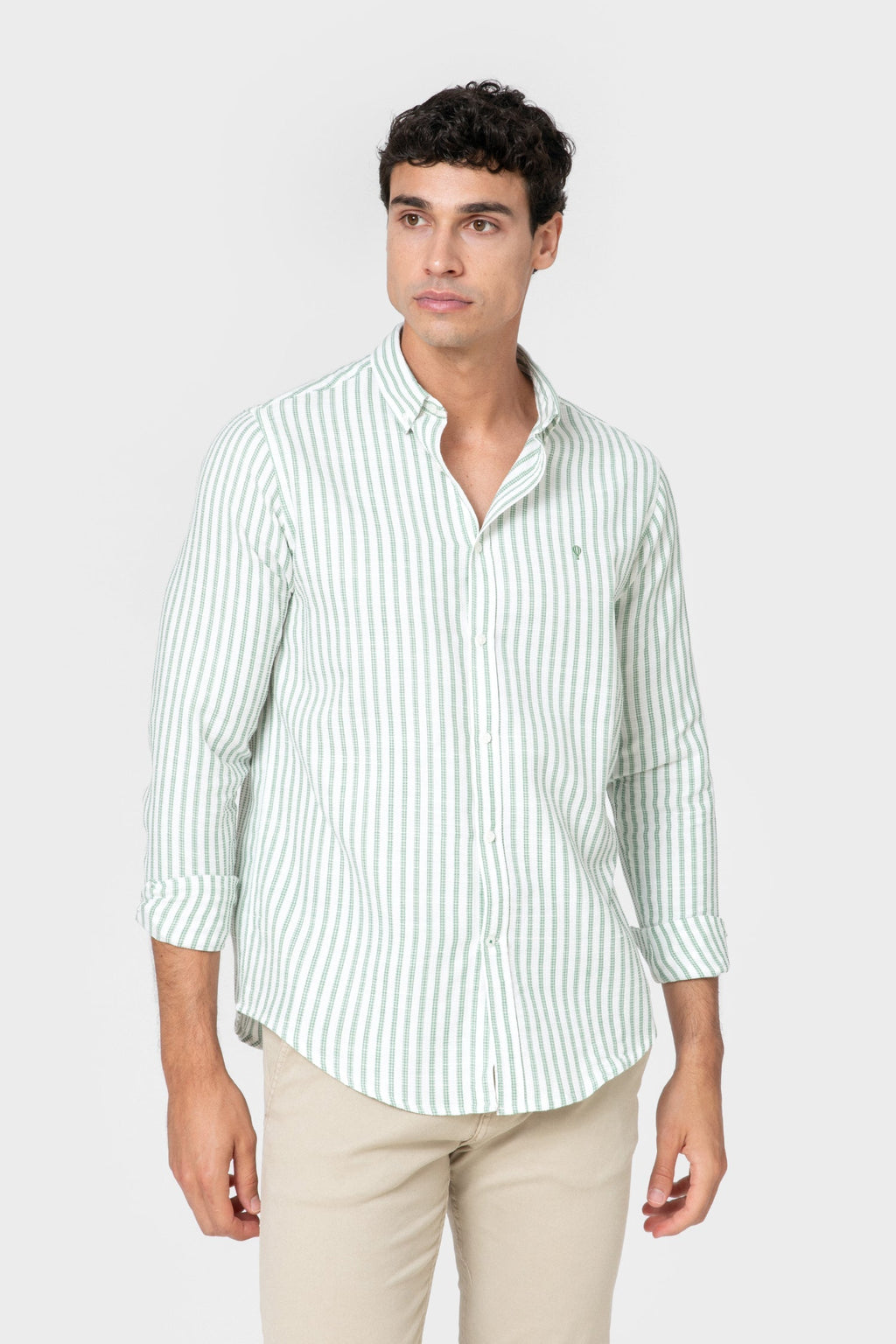 CAMISA ESTRUCTURA RAYA VERDE