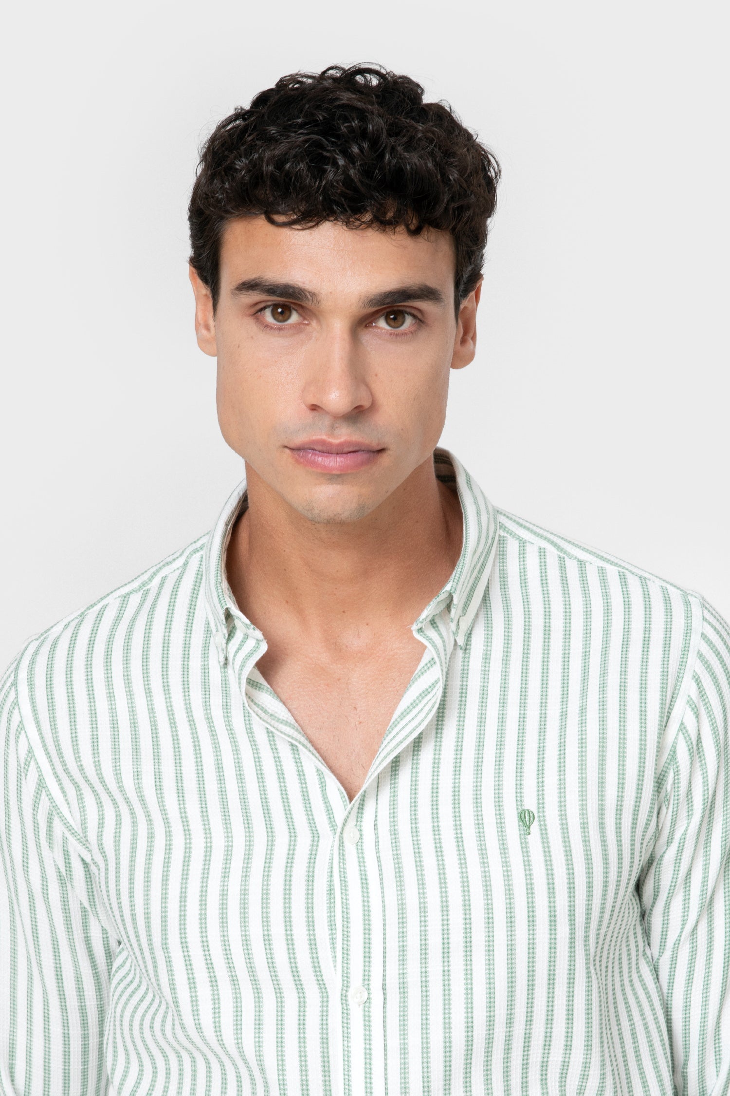CAMISA ESTRUCTURA RAYA VERDE