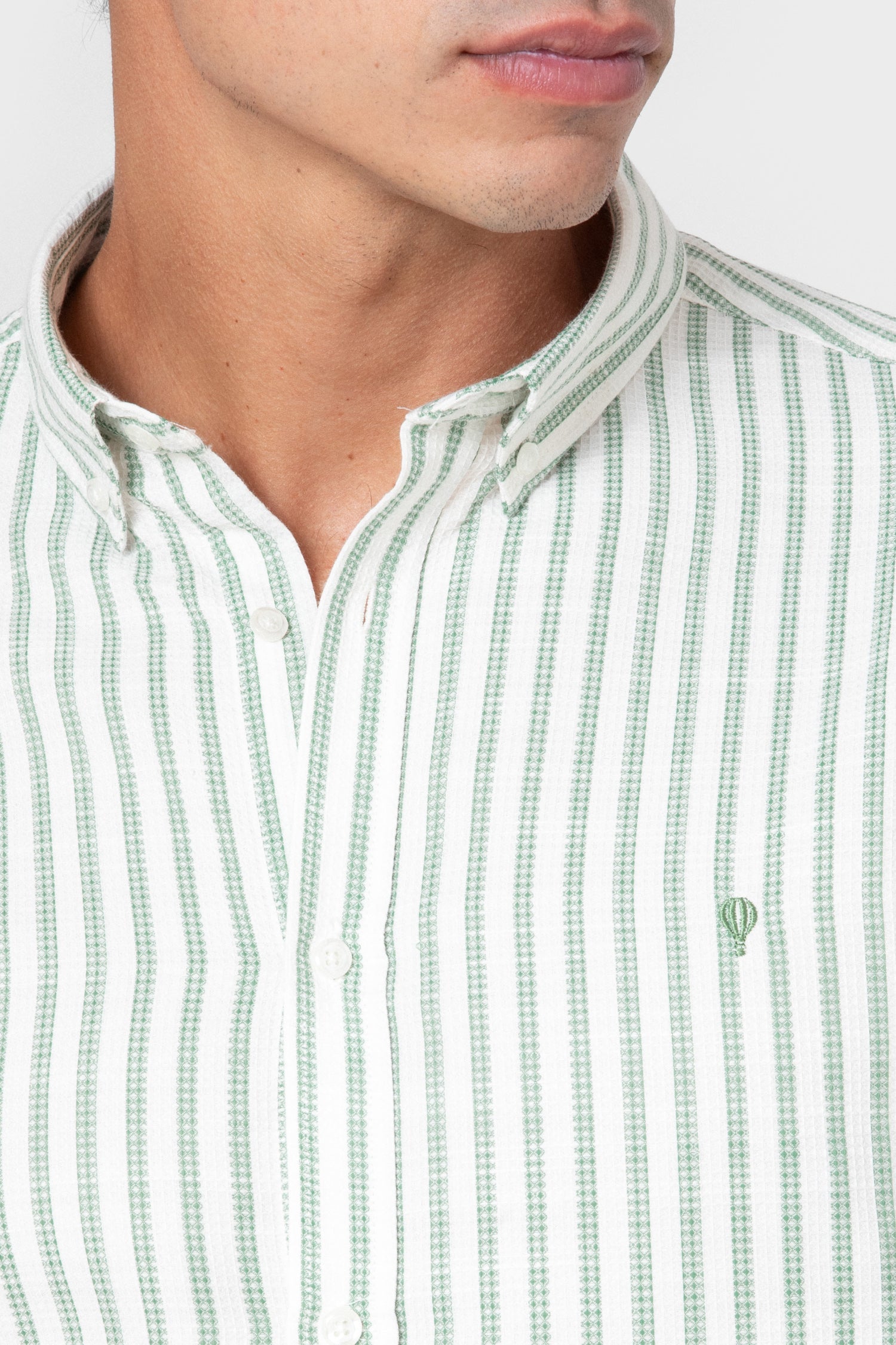 CAMISA ESTRUCTURA RAYA VERDE