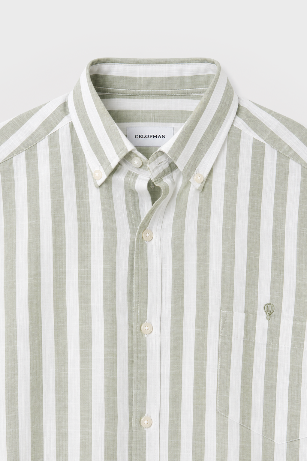 CAMISAS RAYAS VERDE SLUB