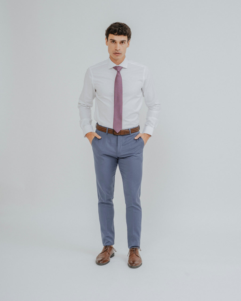 CAMISA VESTIR BLANCA BROCADO
