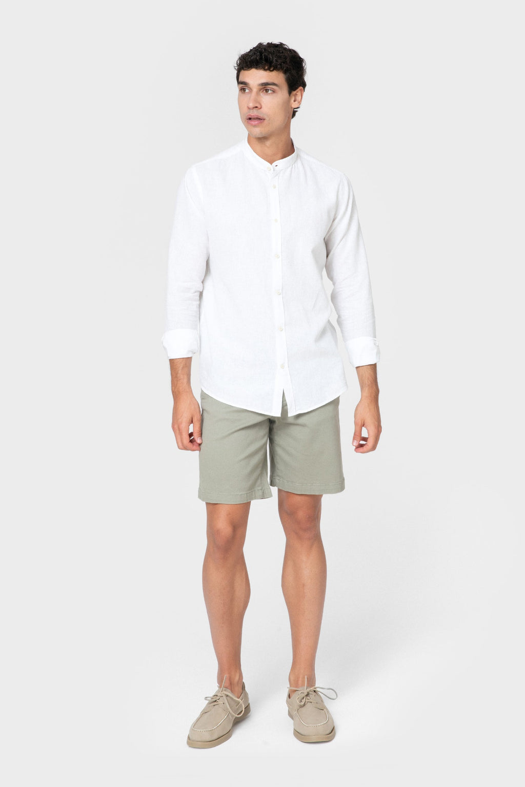 CAMISA LINO BLANCA CUELLO MAO