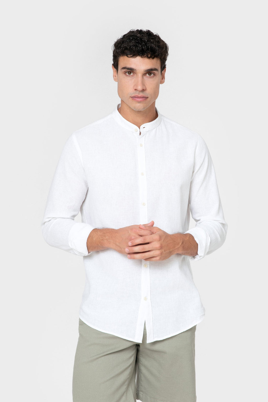 CAMISA LINO BLANCA CUELLO MAO