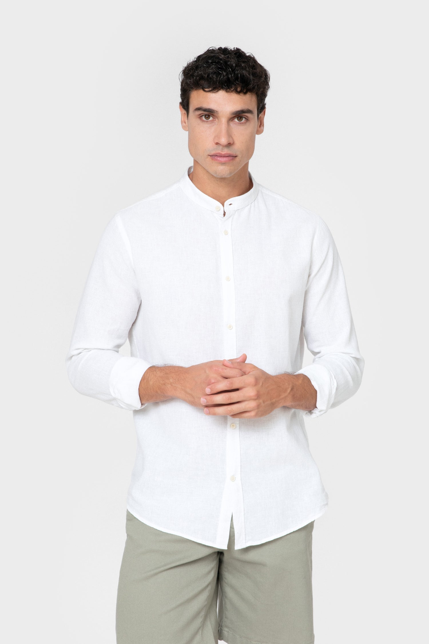 CAMISA LINO BLANCA CUELLO MAO