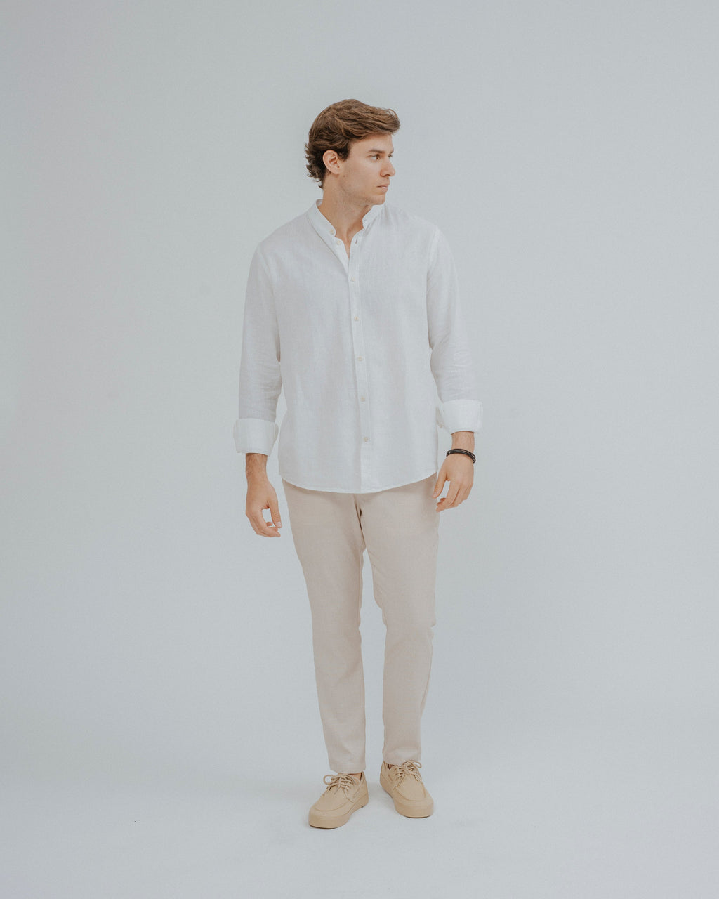 CAMISA LINO BLANCA CUELLO MAO