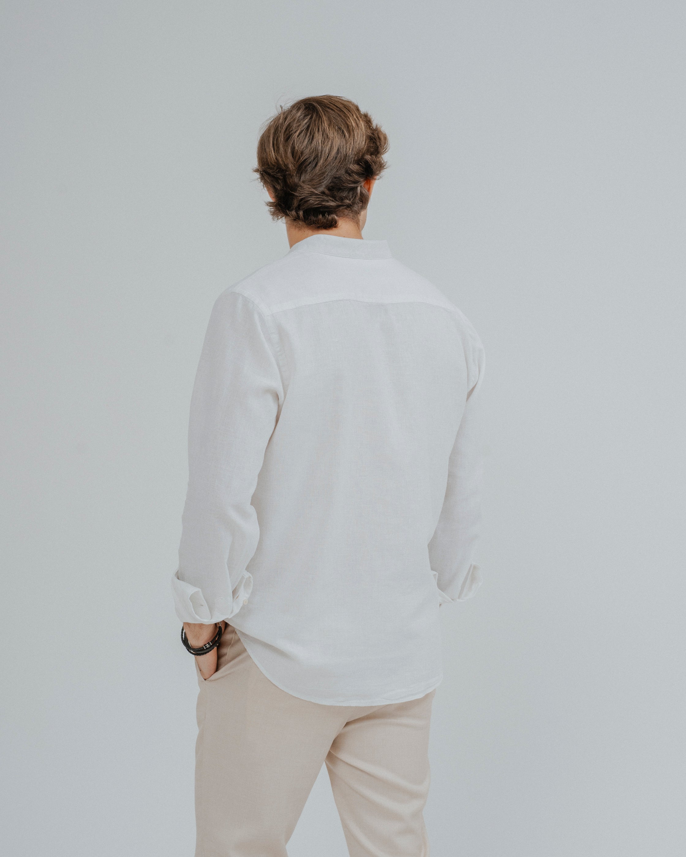 CAMISA LINO BLANCA CUELLO MAO