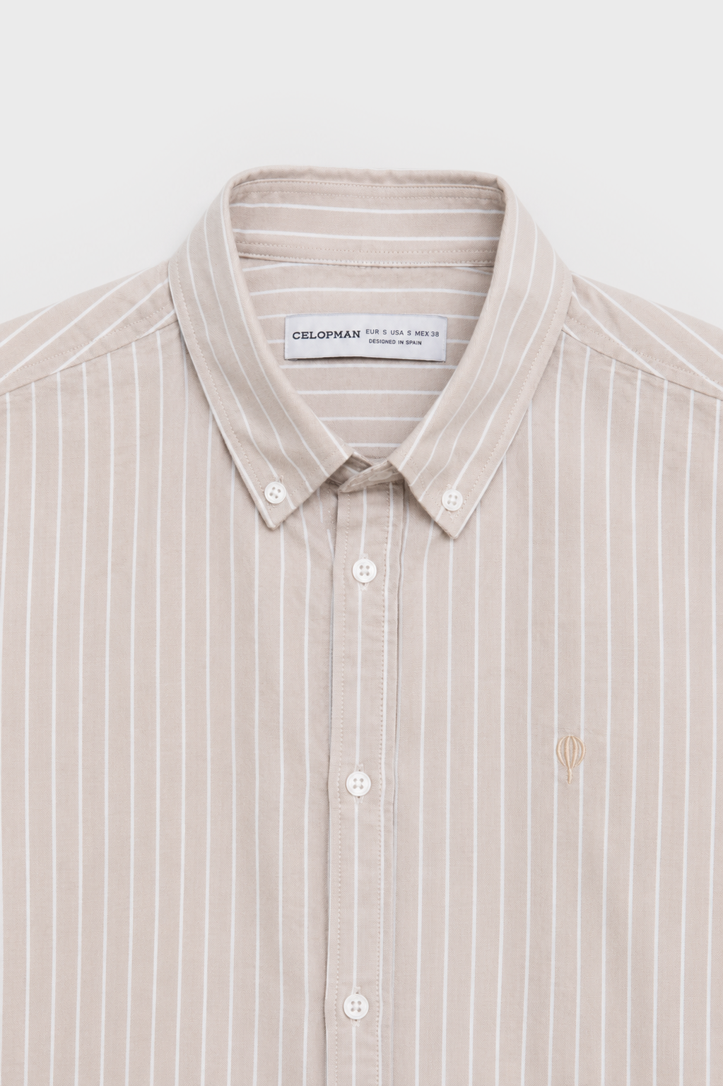 CAMISA OXFORD RAYAS BEIGE