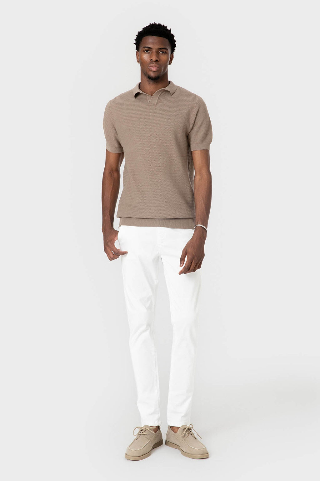 POLO TRICOT ESTRUCTURA BEIGE