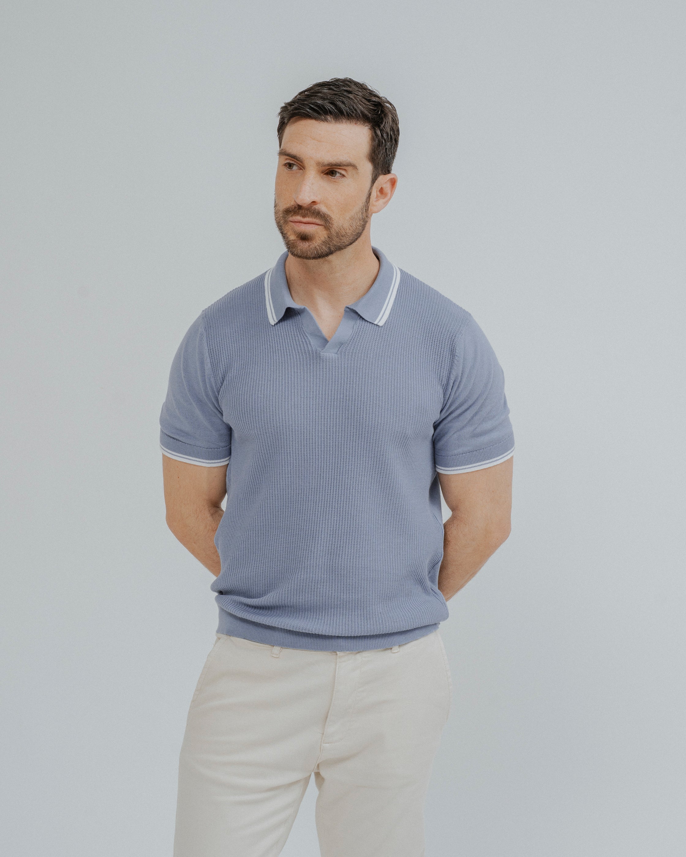 POLO TRICOT RAYA CUADRILLÉ