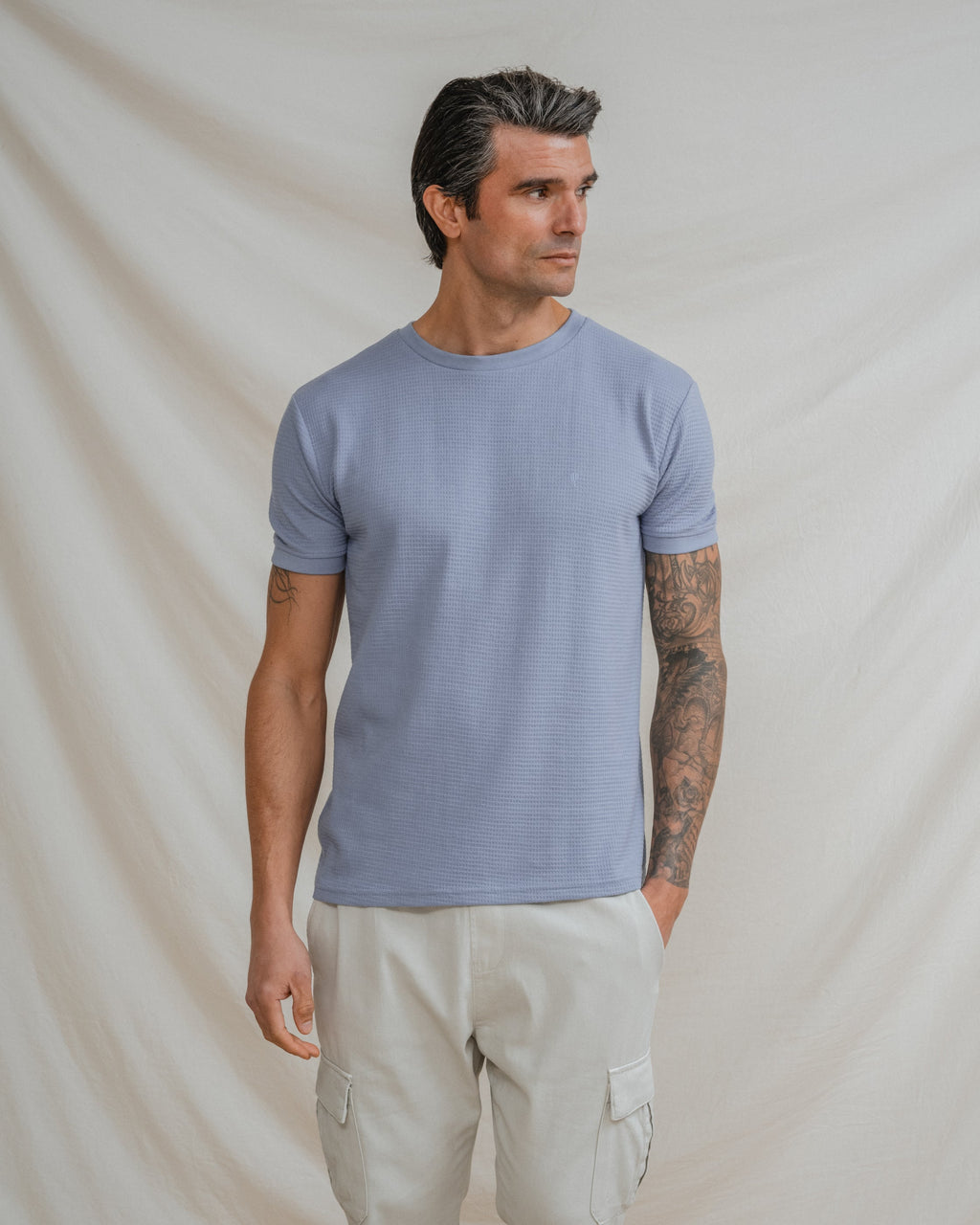 CAMISETA ESTRUCTURA CELESTE
