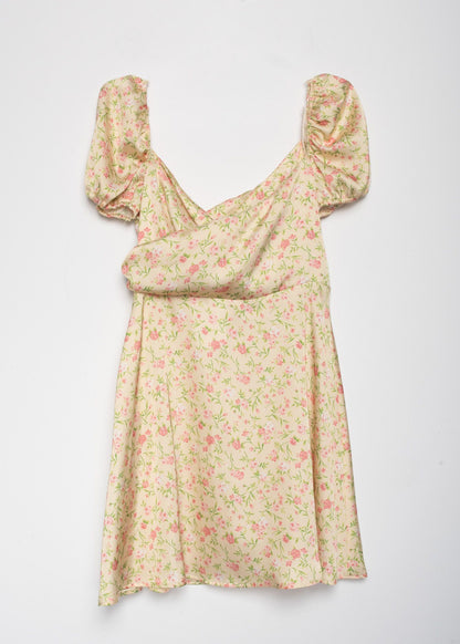 VESTIDO CRUZADO FLORES AMARILLA