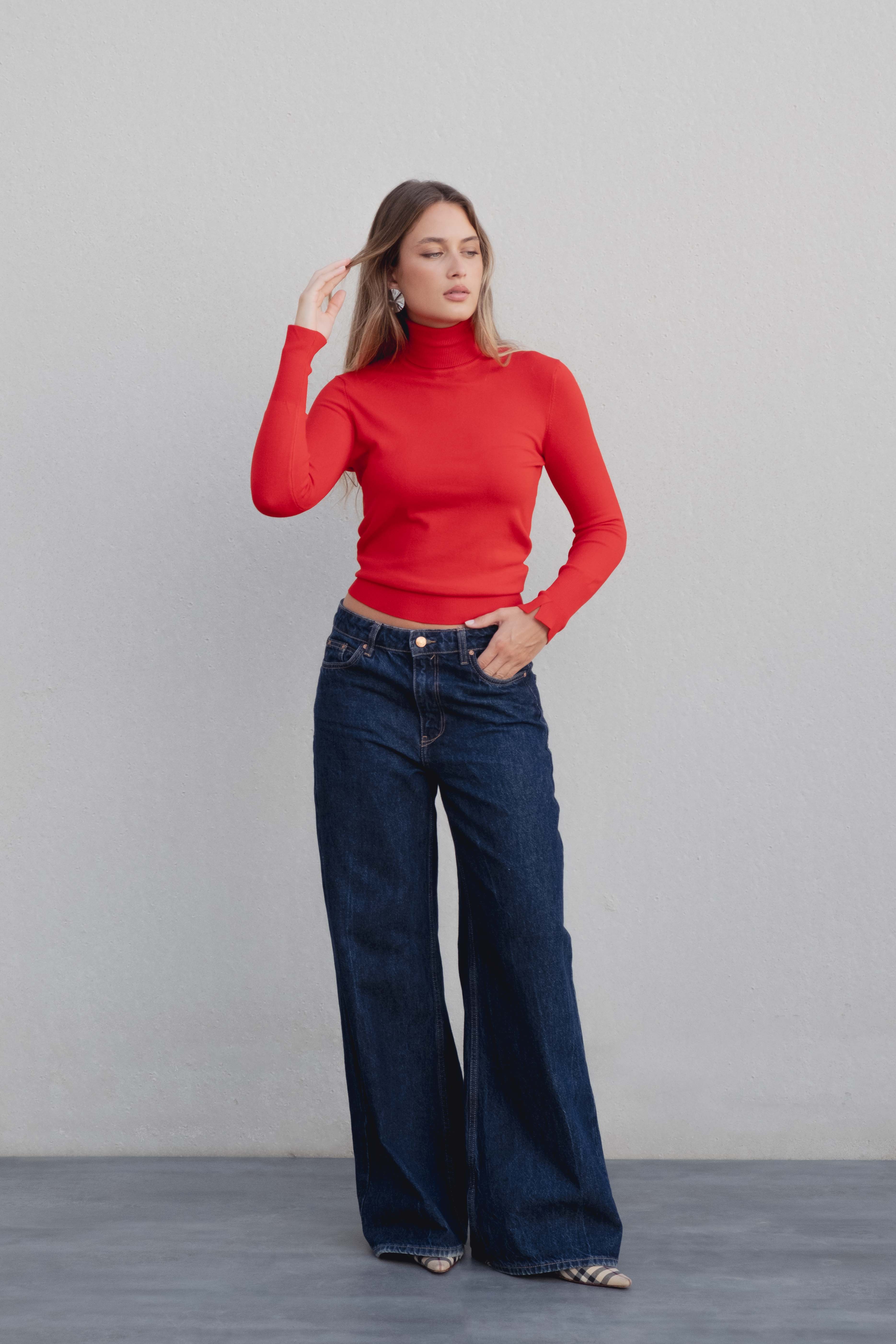 BASIS-FEINSTRICKPULLOVER MIT STEHKRAGEN