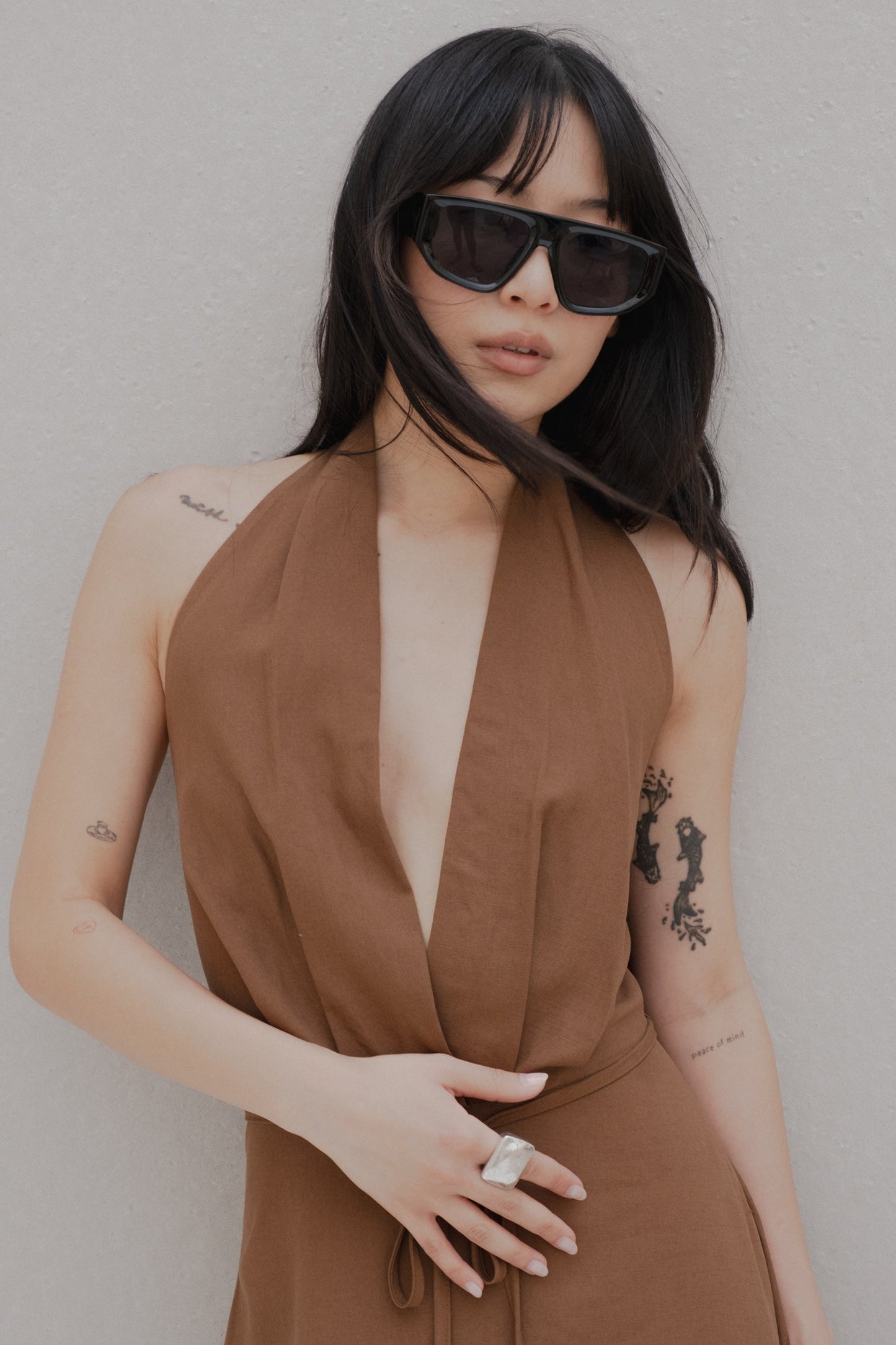 VESTIDO HALTER LINO