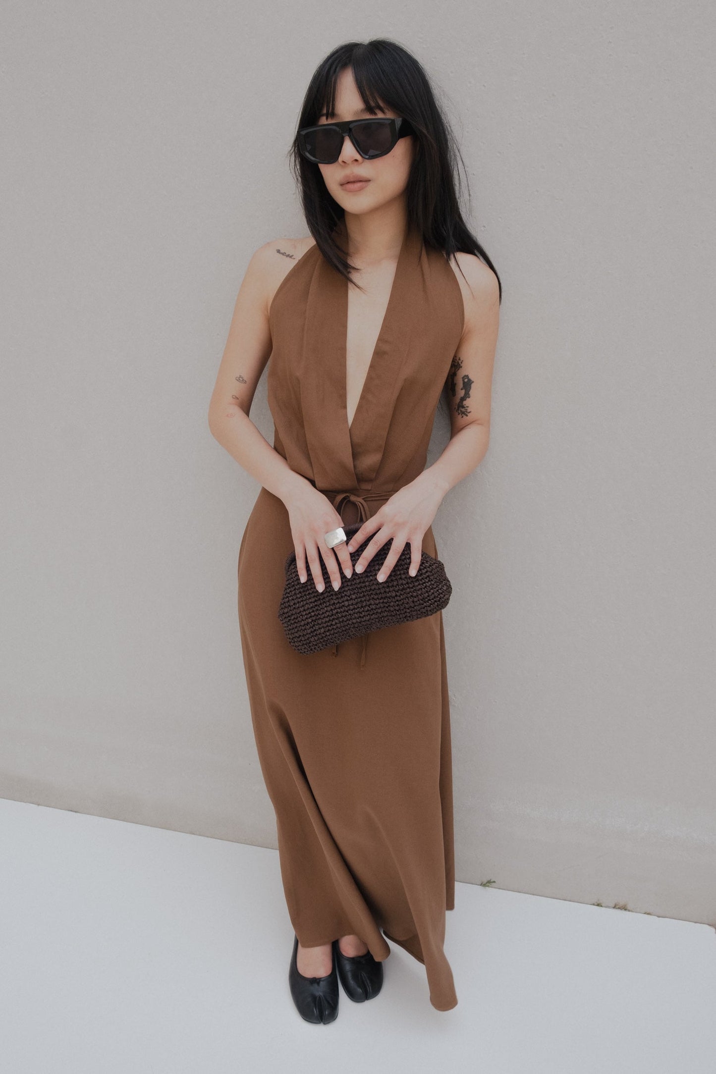 VESTIDO HALTER LINO