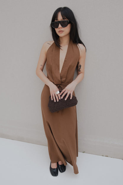 VESTIDO HALTER LINO