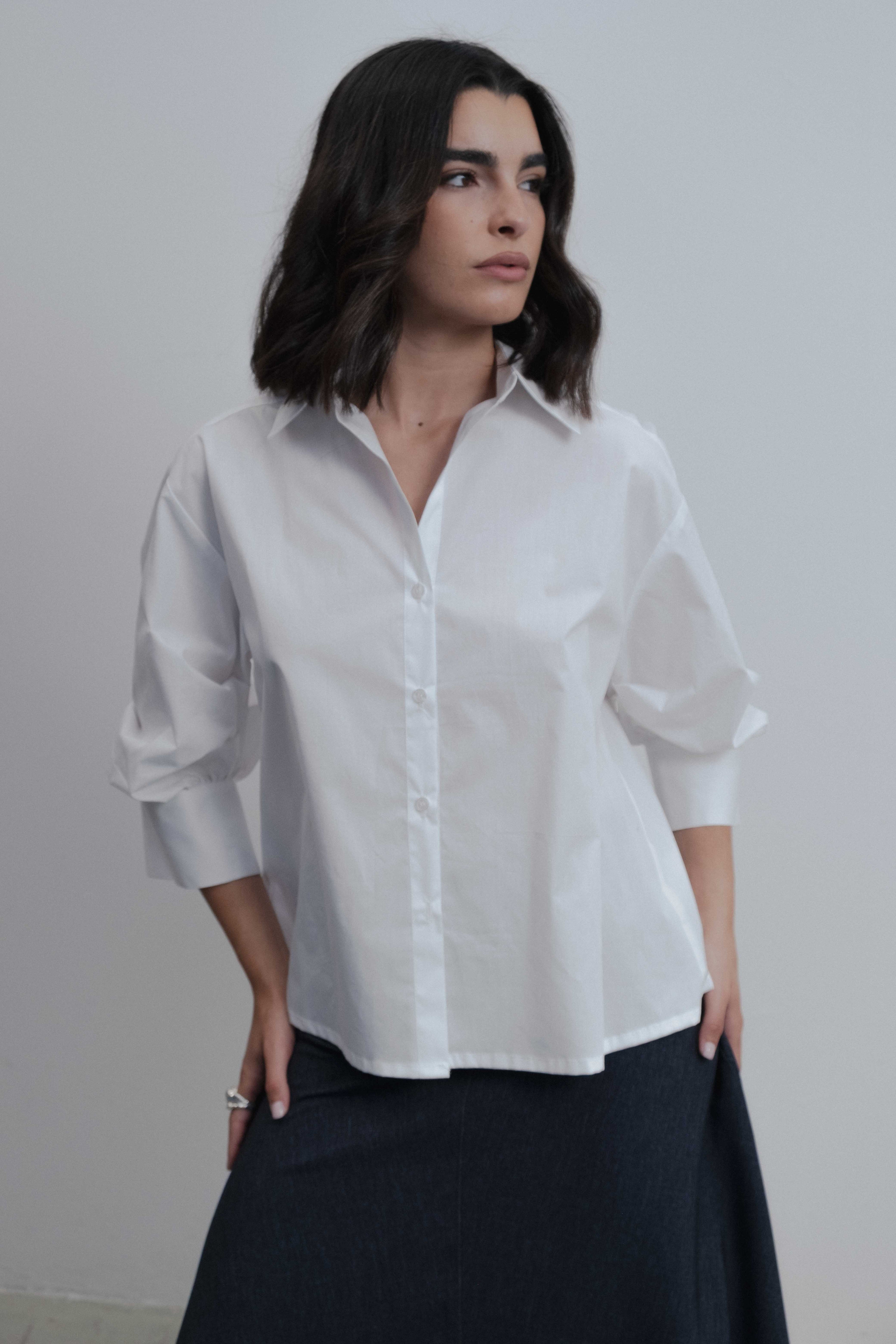 CAMISA MANGA ABULLONADA