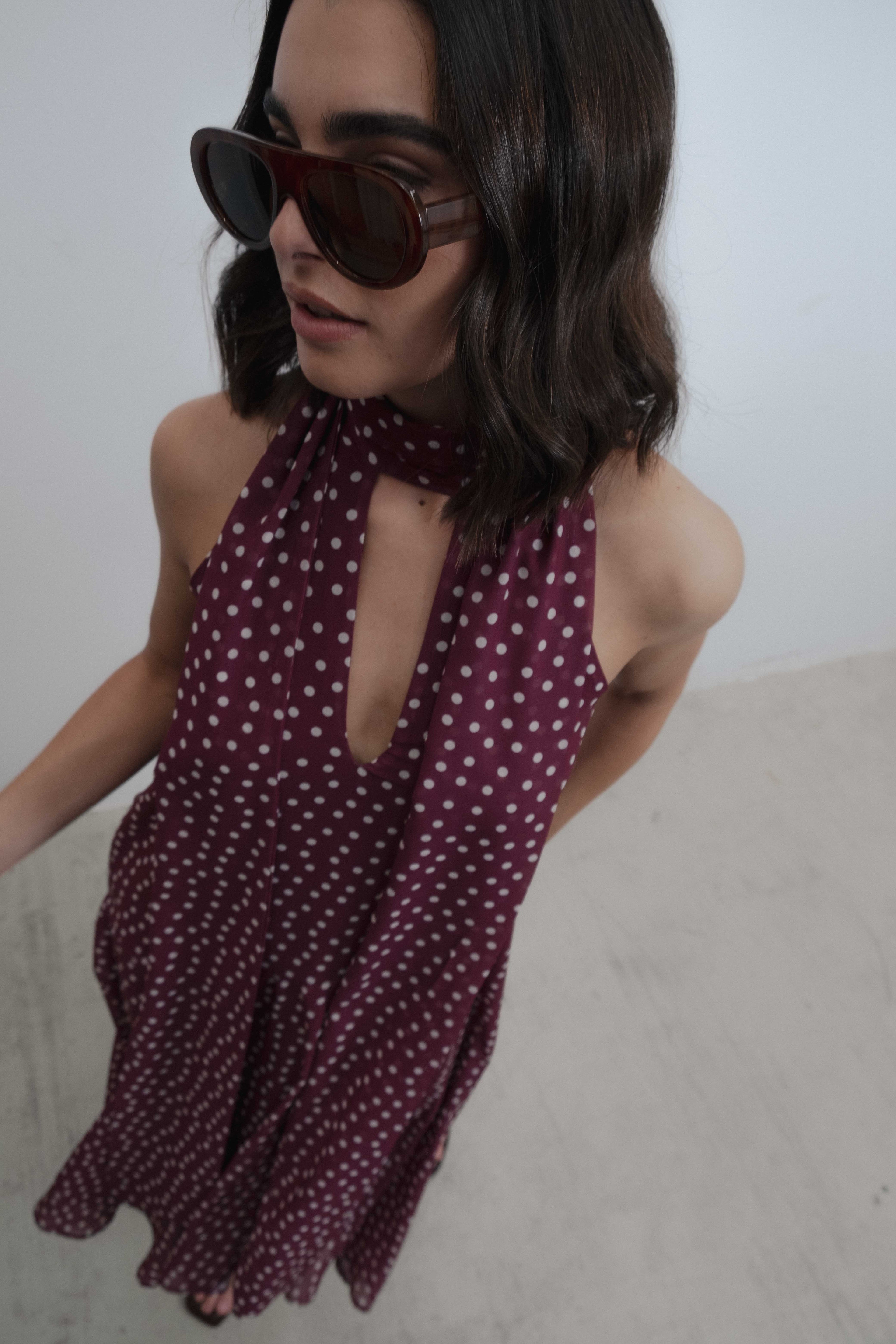 VESTIDO HALTER LUNARES LAZADA