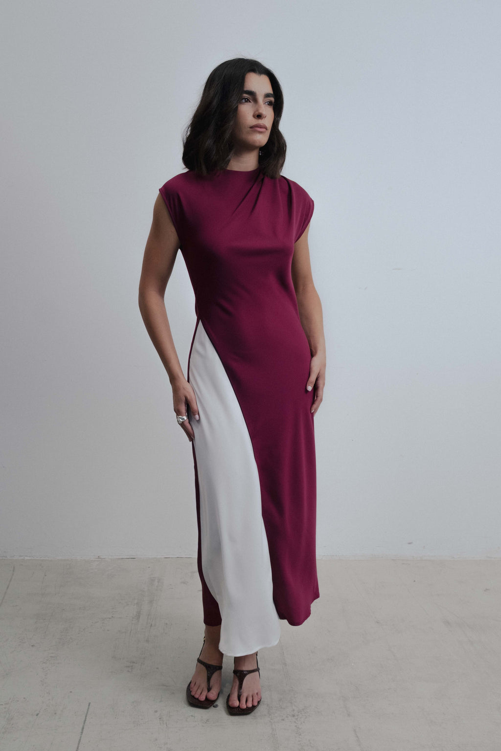 VESTIDO MIDI COMBINADO