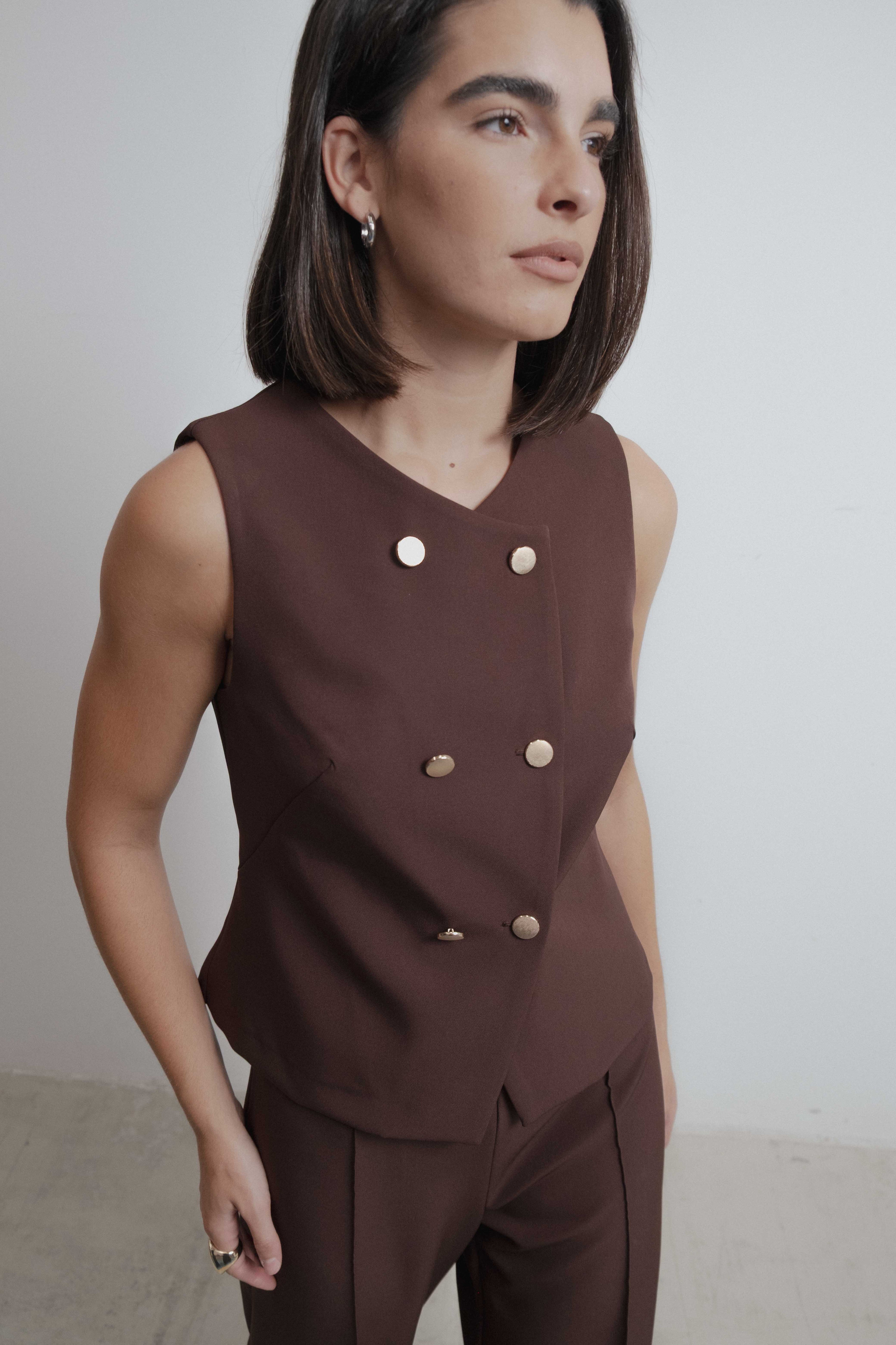 CHALECO CRUZADO BOTONES