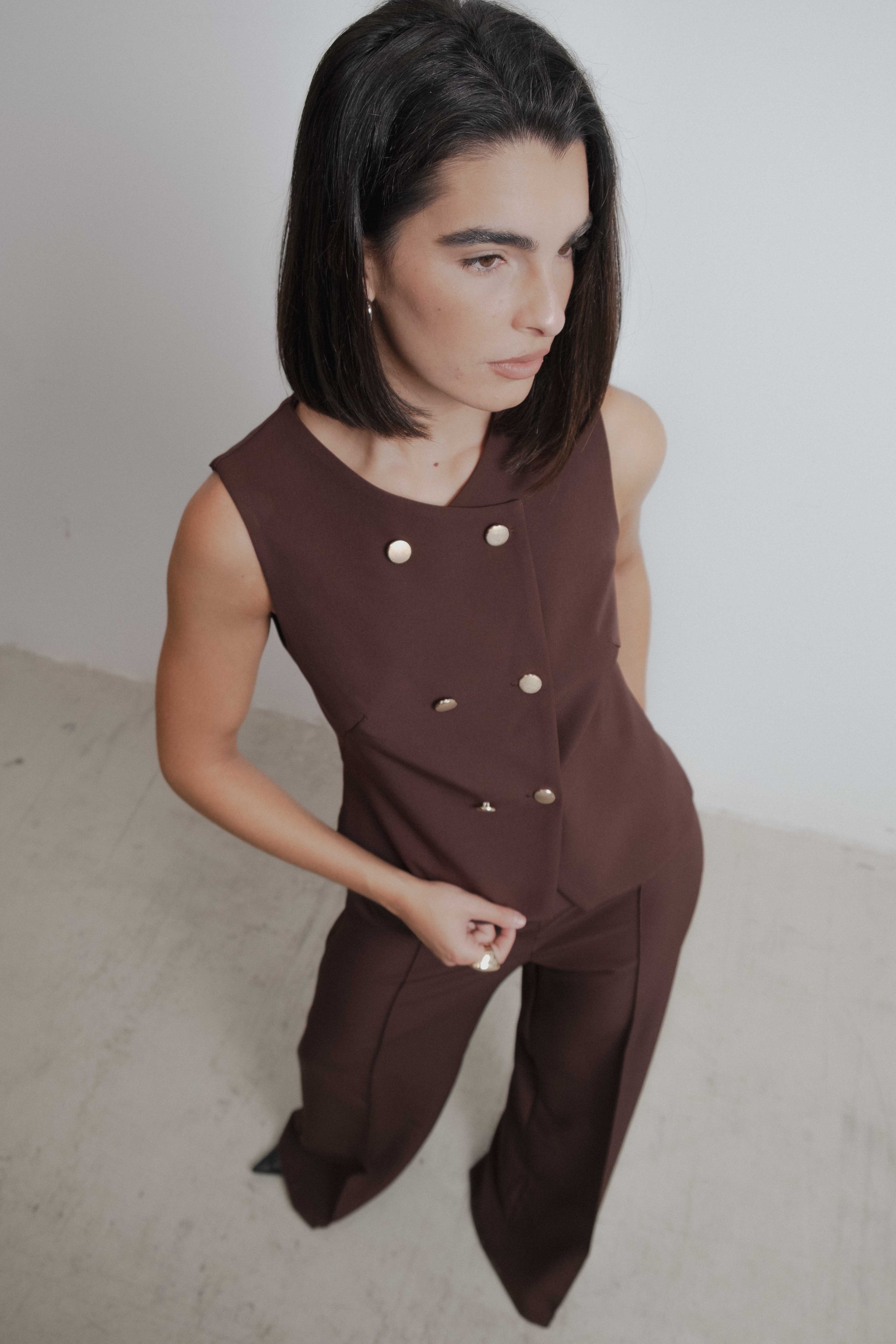 CHALECO CRUZADO BOTONES