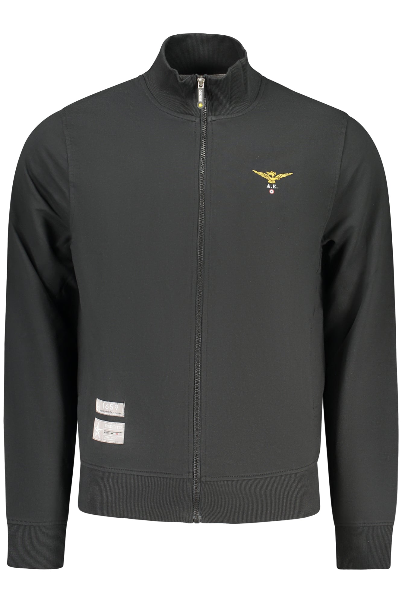 Sudadera negra con cremallera para hombre de la Academia Militar