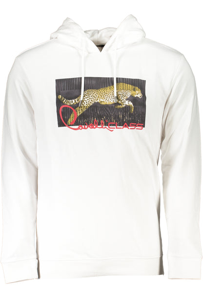 SWEAT-SHIRT SANS FERMETURE �CLAIR BLANC POUR HOMMES CAVALLI CLASS