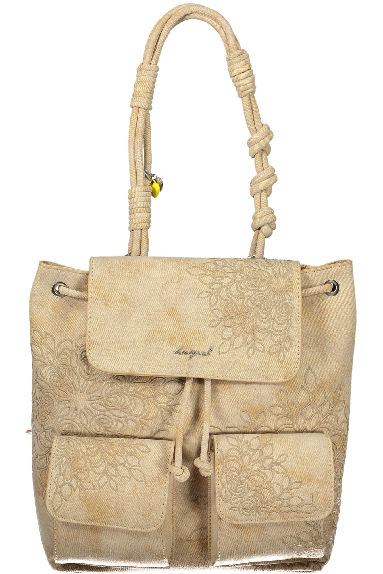 MOCHILA PEQUEÑA SIERRA PRISMA COLOR ARENA. DESIGUAL