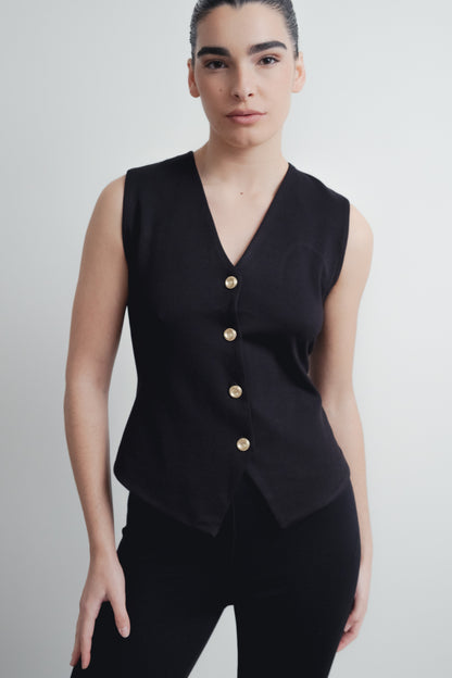 TOP CHALECO PUNTO TEXTURA