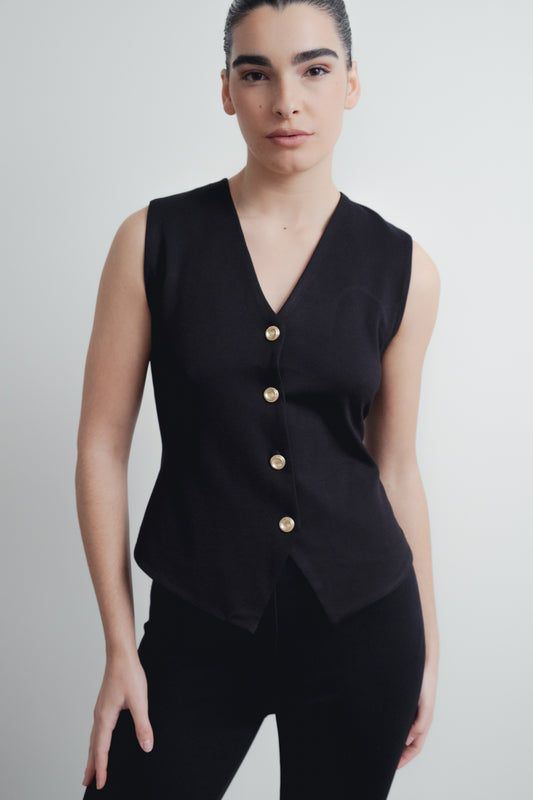 TOP CHALECO PUNTO TEXTURA