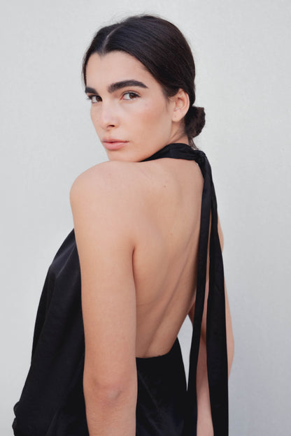 TOP HALTER SATINADO