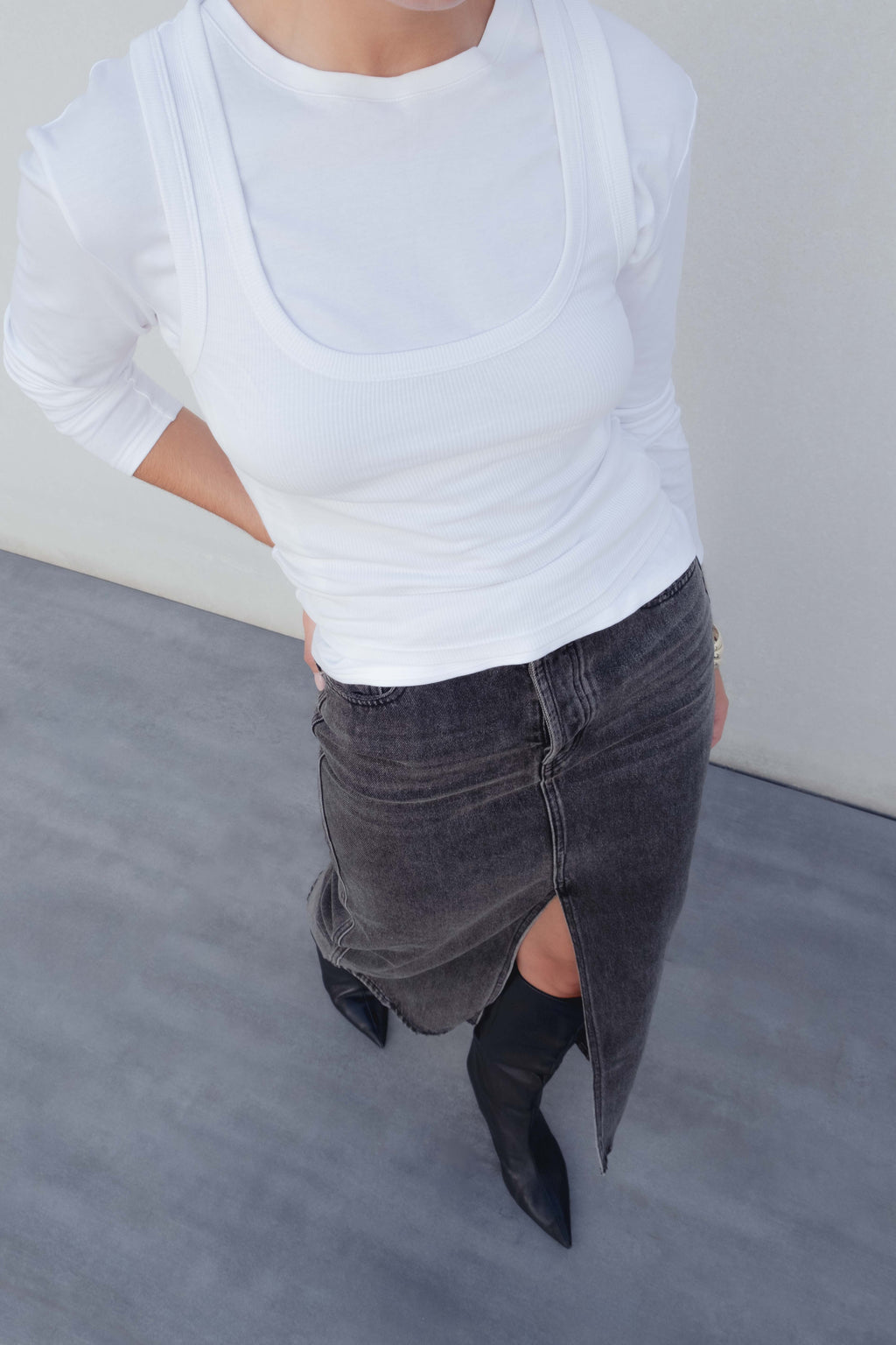 FALDA MIDI DENIM