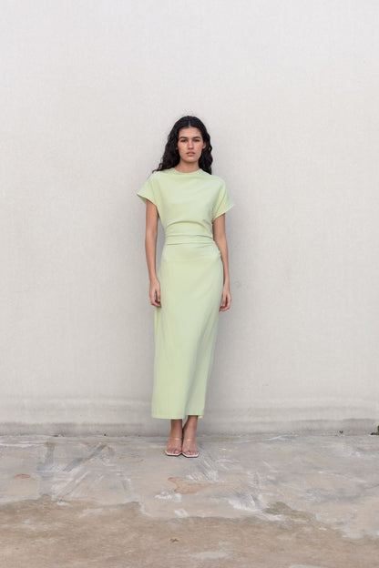 VESTIDO MIDI FRUNCES
