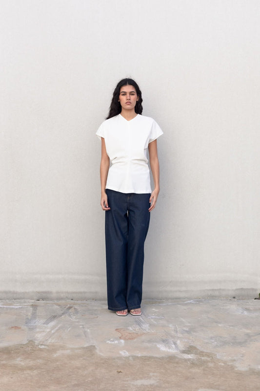 Bluse mit Raffung