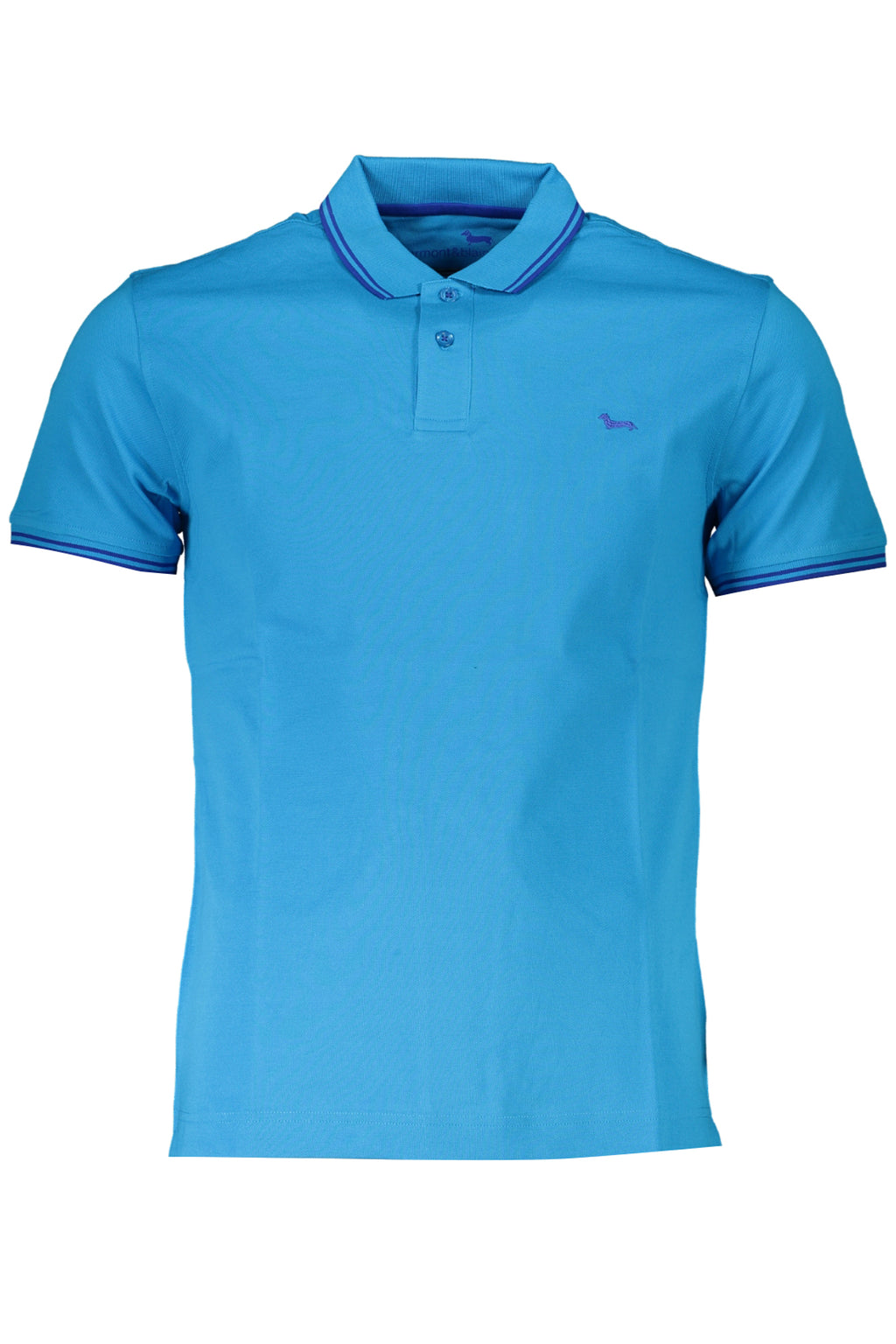 ""HARMONT & BLAINE POLO MANICHE CORTE UOMO AZZURRO""
