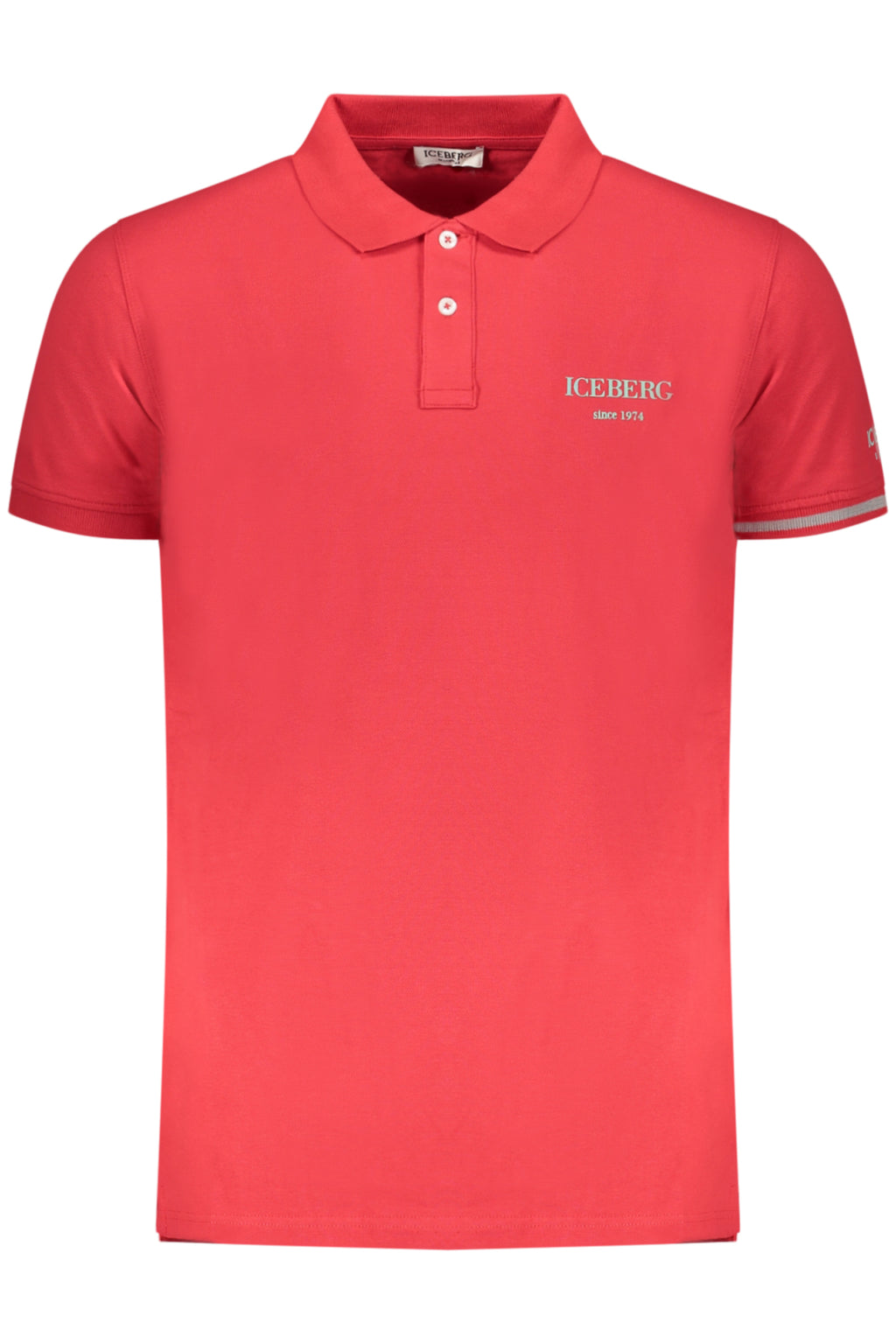 Polo de manga corta para hombre Iceberg, color rojo.