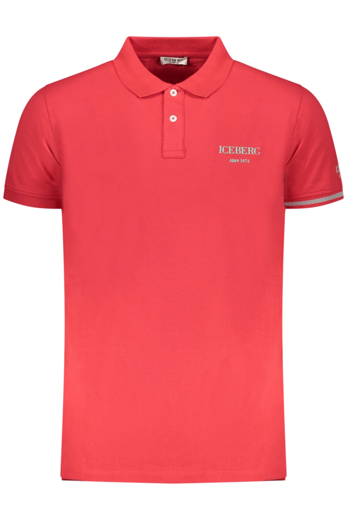 Polo de manga corta para hombre Iceberg, color rojo.