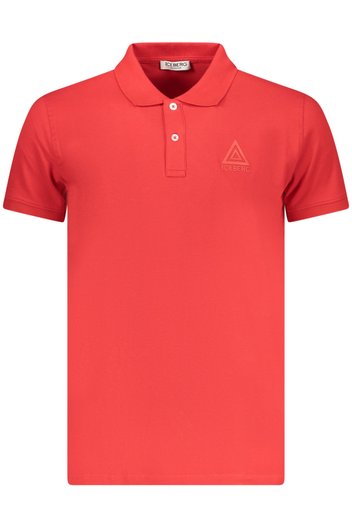 Polo de manga corta para hombre Iceberg, color rojo.