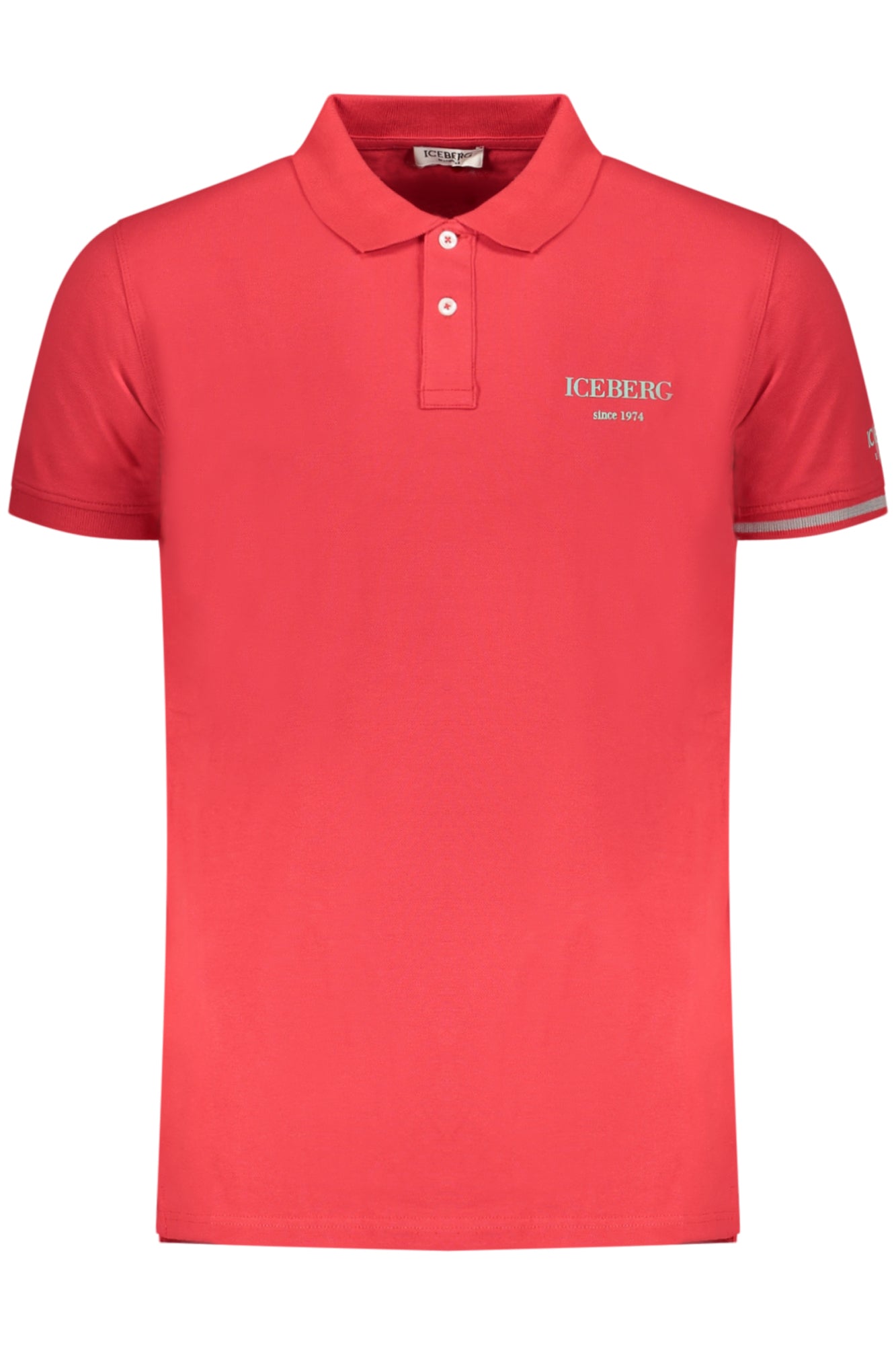 Polo de manga corta para hombre Iceberg, color rojo.