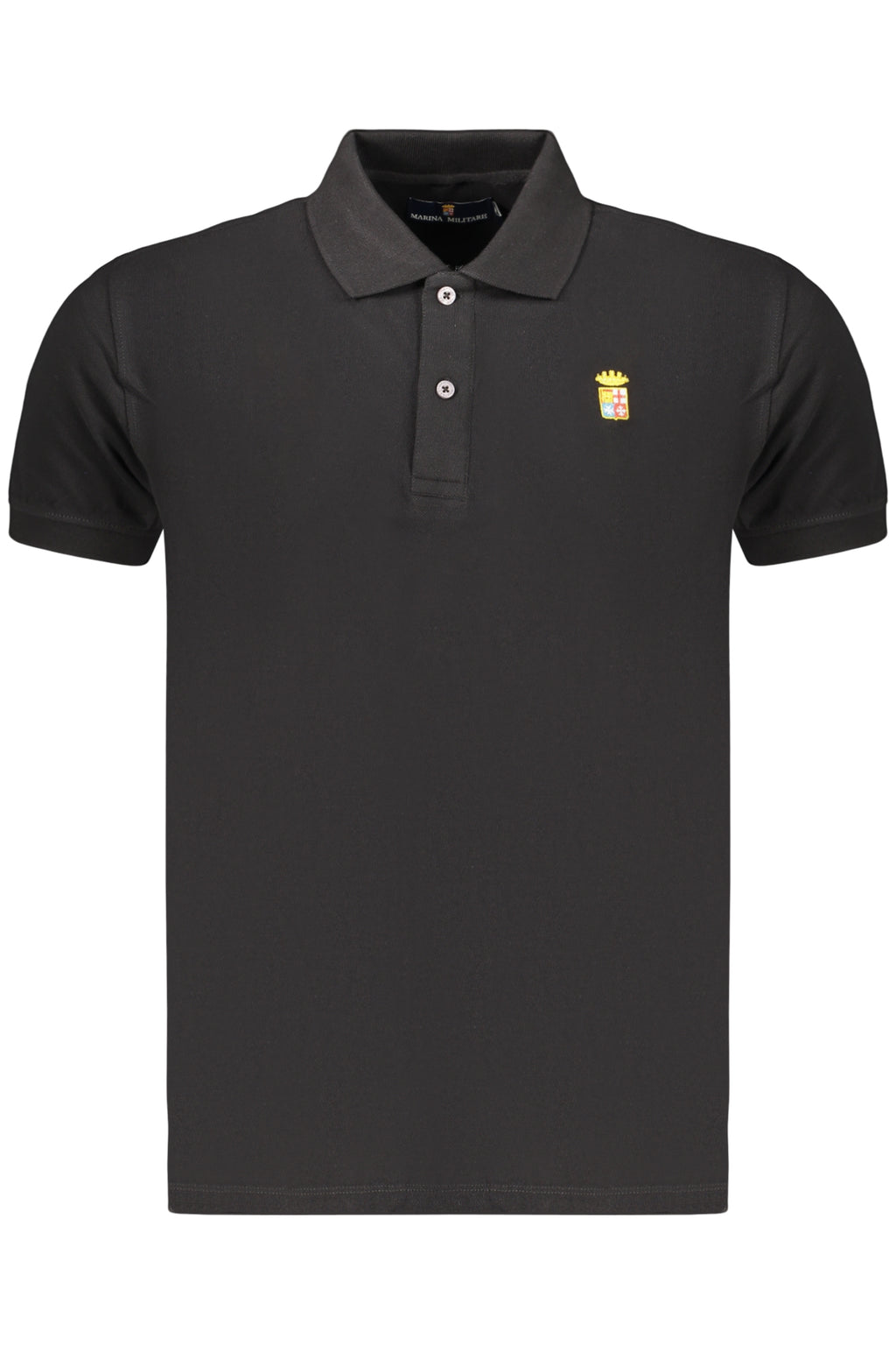 Polo de manga corta negro para hombre de la Marina