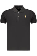 Polo de manga corta negro para hombre de la Marina