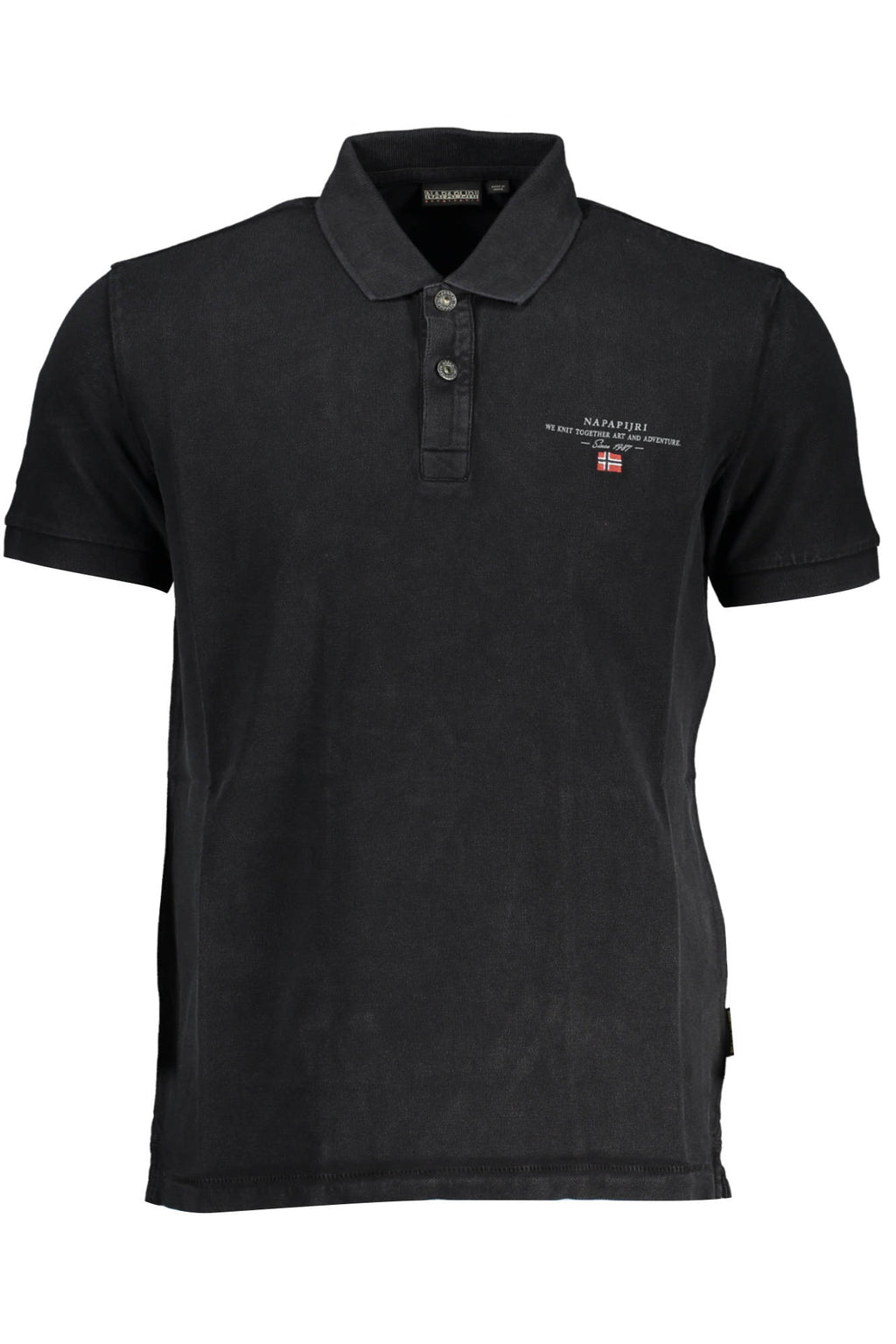 Polo de manga corta para hombre NAPAPIJRI, color negro.