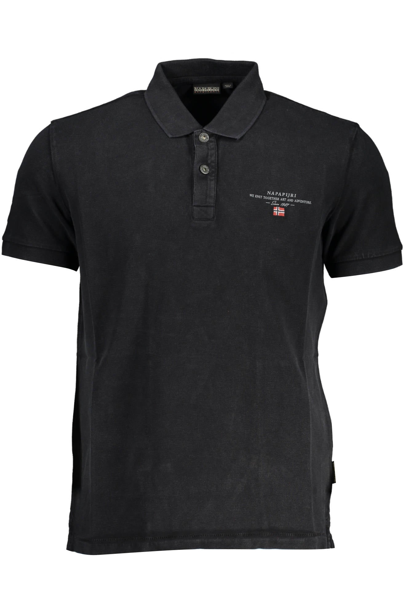 Polo de manga corta para hombre NAPAPIJRI, color negro.
