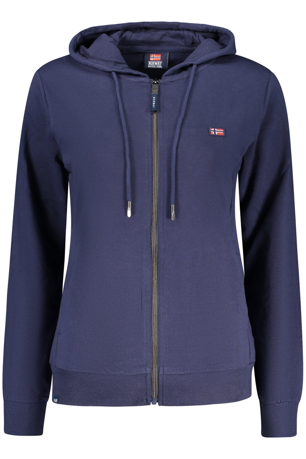 Sudadera azul con cremallera para mujer, Noruega 1963